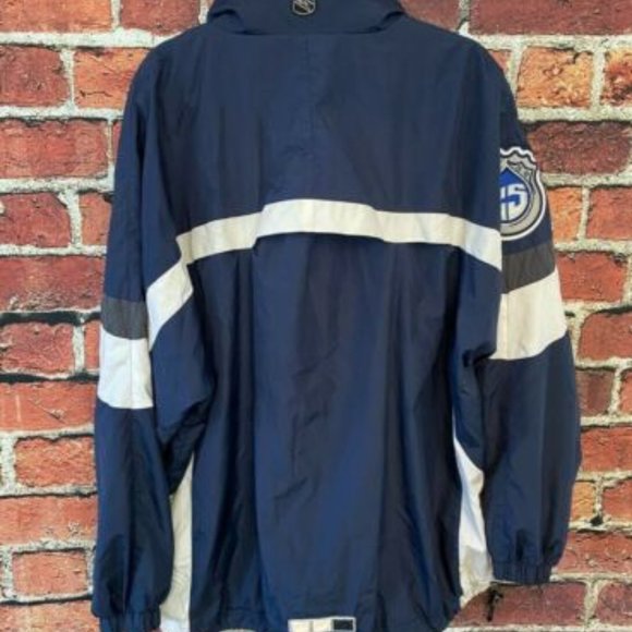 RARE Oilers Jacket Men XL Gear Oil Drop Logo Fireball CCM Windbreaker MacFarlane - Picture 2 of 12